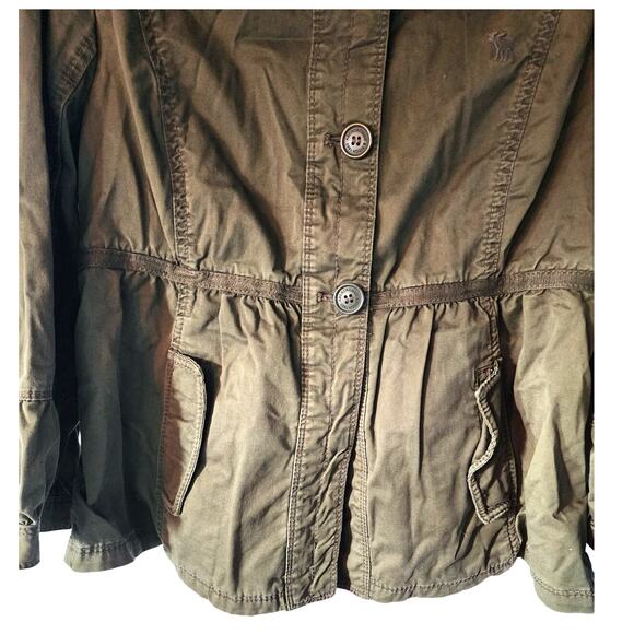 Abercrombie & Fitch Women's Military Green Shacket Jacket Large - Picture 3 of 5